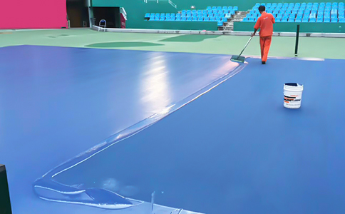網(wǎng)球場地面施工