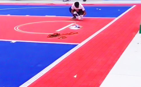 杭州籃球場劃線